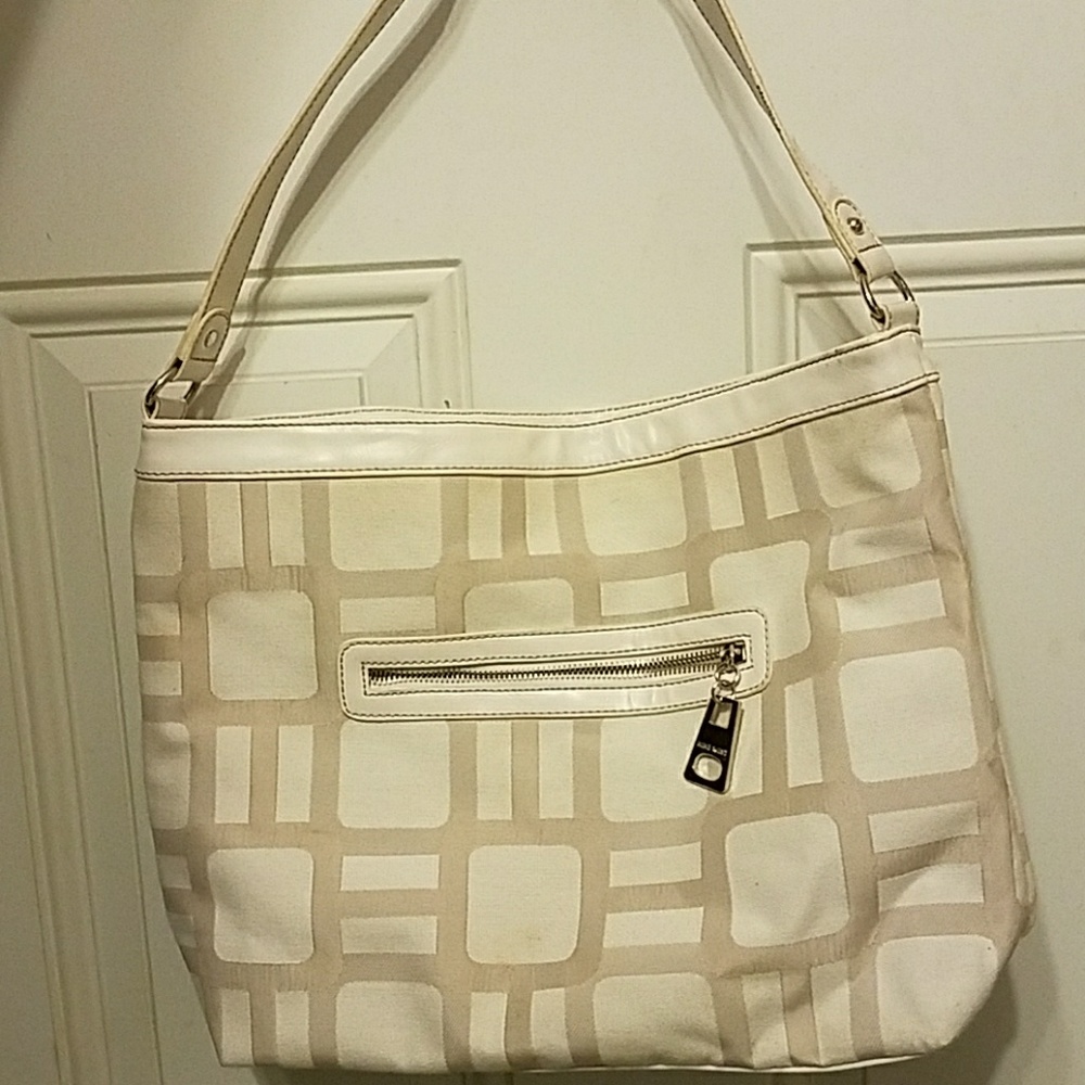 White n beige nine west large purse